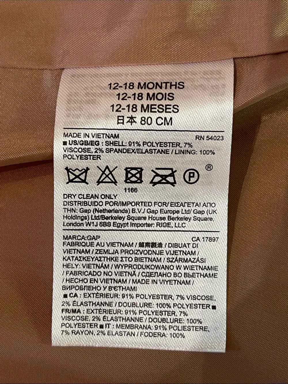 NWT Baby Gap Faux Wool Swing Coat / Peacoat - Tan - Size 12-18 Months
